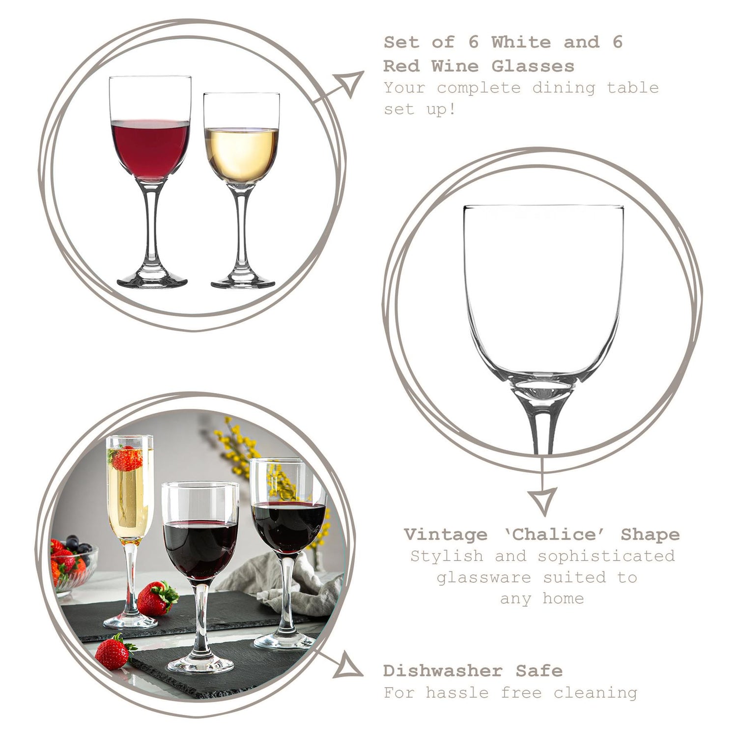 12pc Tokyo Red &amp; White Wine Stemware Set