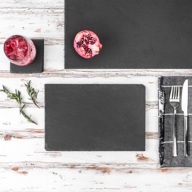 30cm x 20cm Rectangular Slate Placemats - Pack of Six - By Argon Tableware
