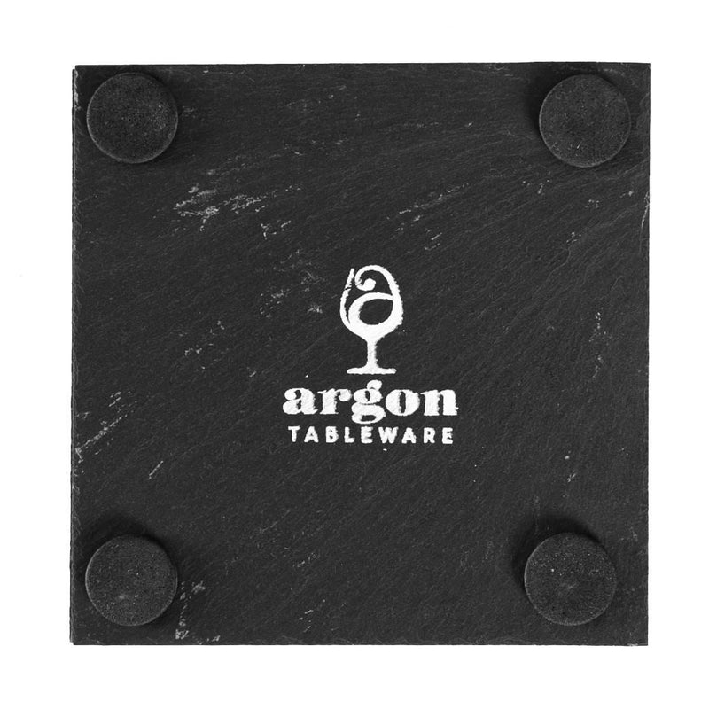Square Linea Slate Coasters - Pack of Six - By Argon Tableware