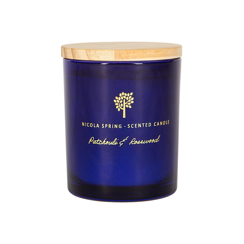 130g Patchouli & Rosewood Scented Soy Wax Candle - By Nicola Spring