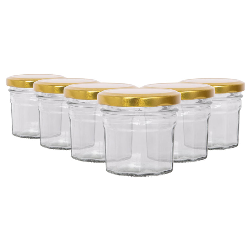 110ml Glass Jam Jars with Lids - Pack of 6 - By Argon Tableware