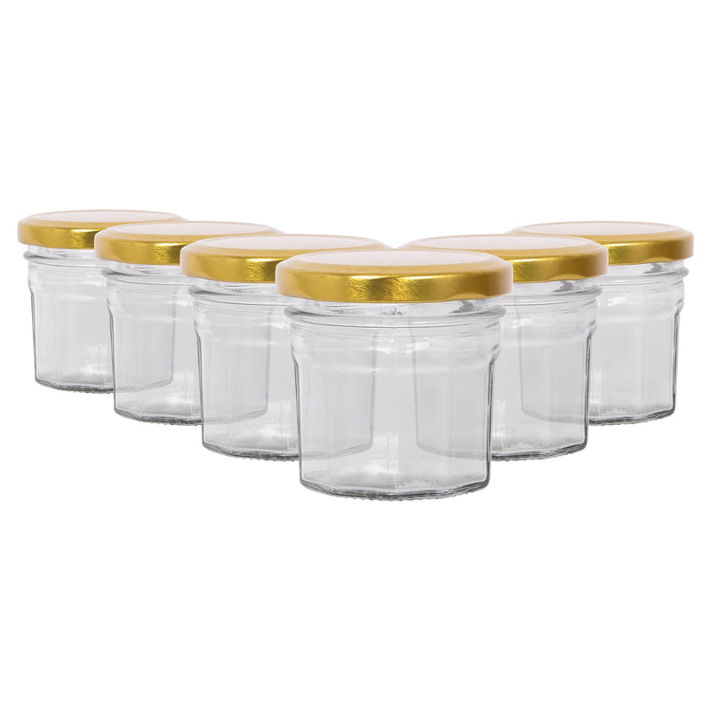 90ml Glass Jam Jars with Lids - Pack of 6 - By Argon Tableware