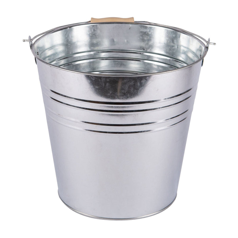 Silver 10L Galvanised Steel Bucket - By Blackspur