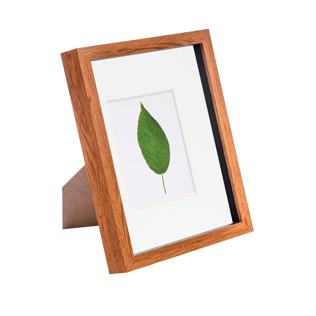 Dark Wood 8" x 10" Shadow Box Photo Frame with 4" x 6" White Mount