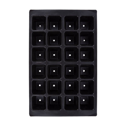 24pc Black Plastic Seed Starting Trays Set - Pack of Three