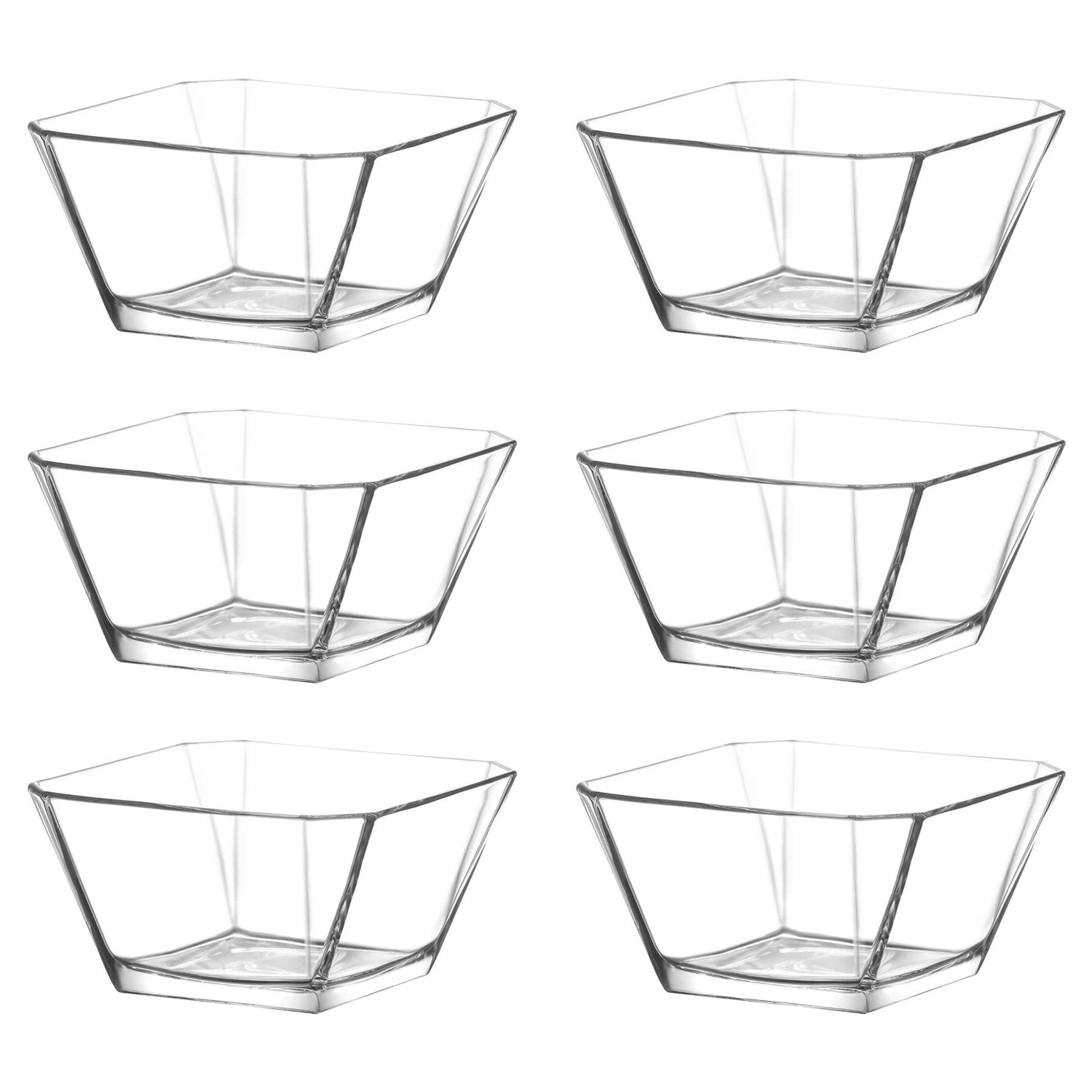 10.5cm Karen Glass Serving Bowls - Clear - Pack of 6  - By LAV