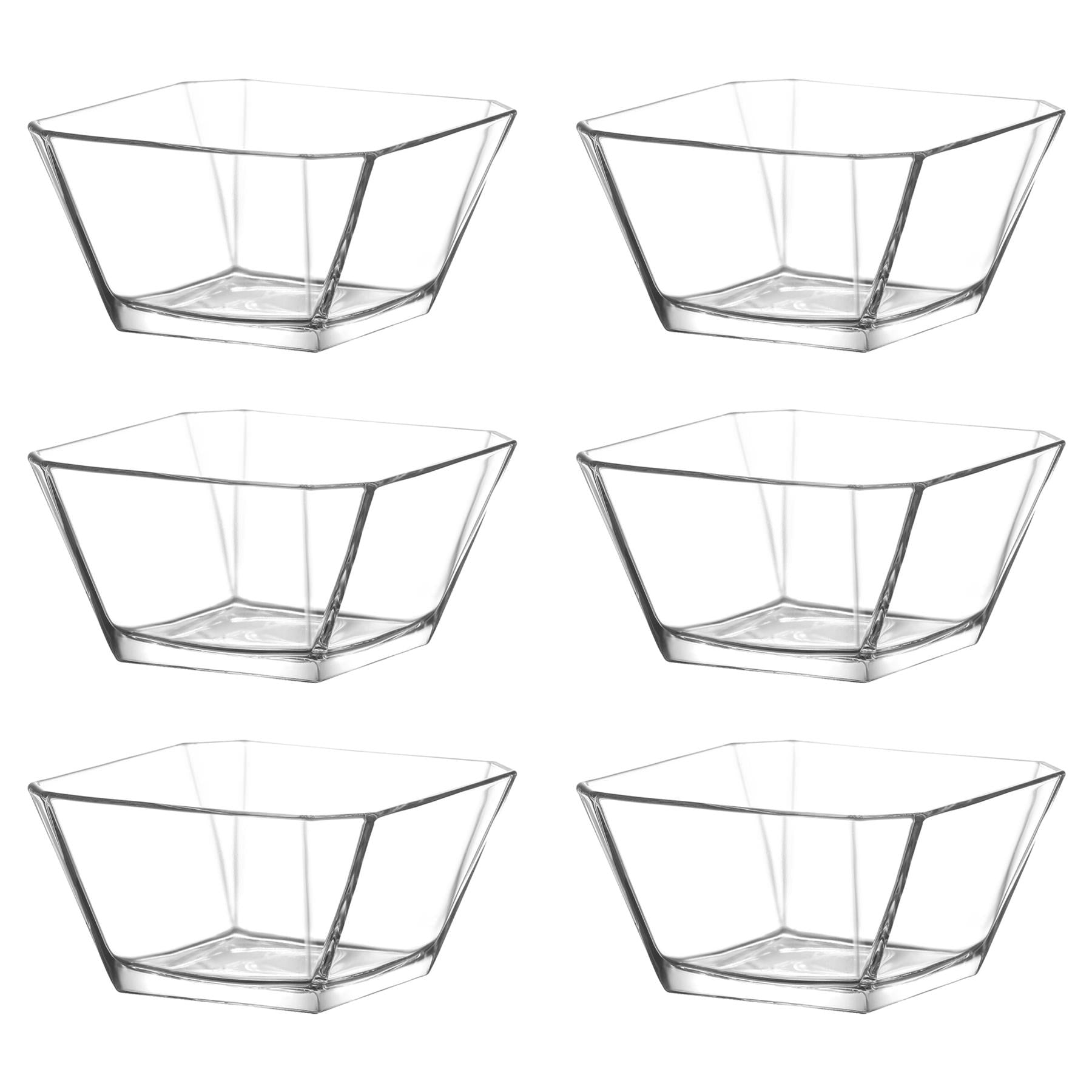 10.5cm Karen Glass Serving Bowls - Clear - Pack of 6  - By LAV