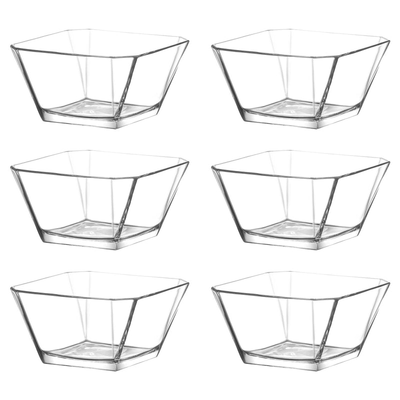 10.5cm Karen Glass Serving Bowls - Clear - Pack of 6  - By LAV