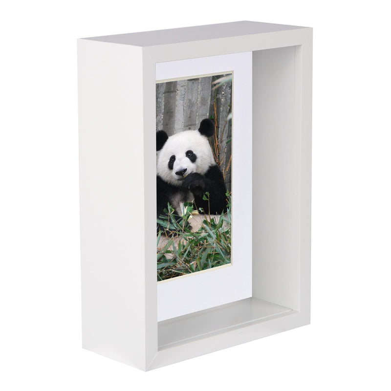 5" x 7" White 3D Deep Box Photo Frame with 4" x 6" Mount - by Nicola Spring