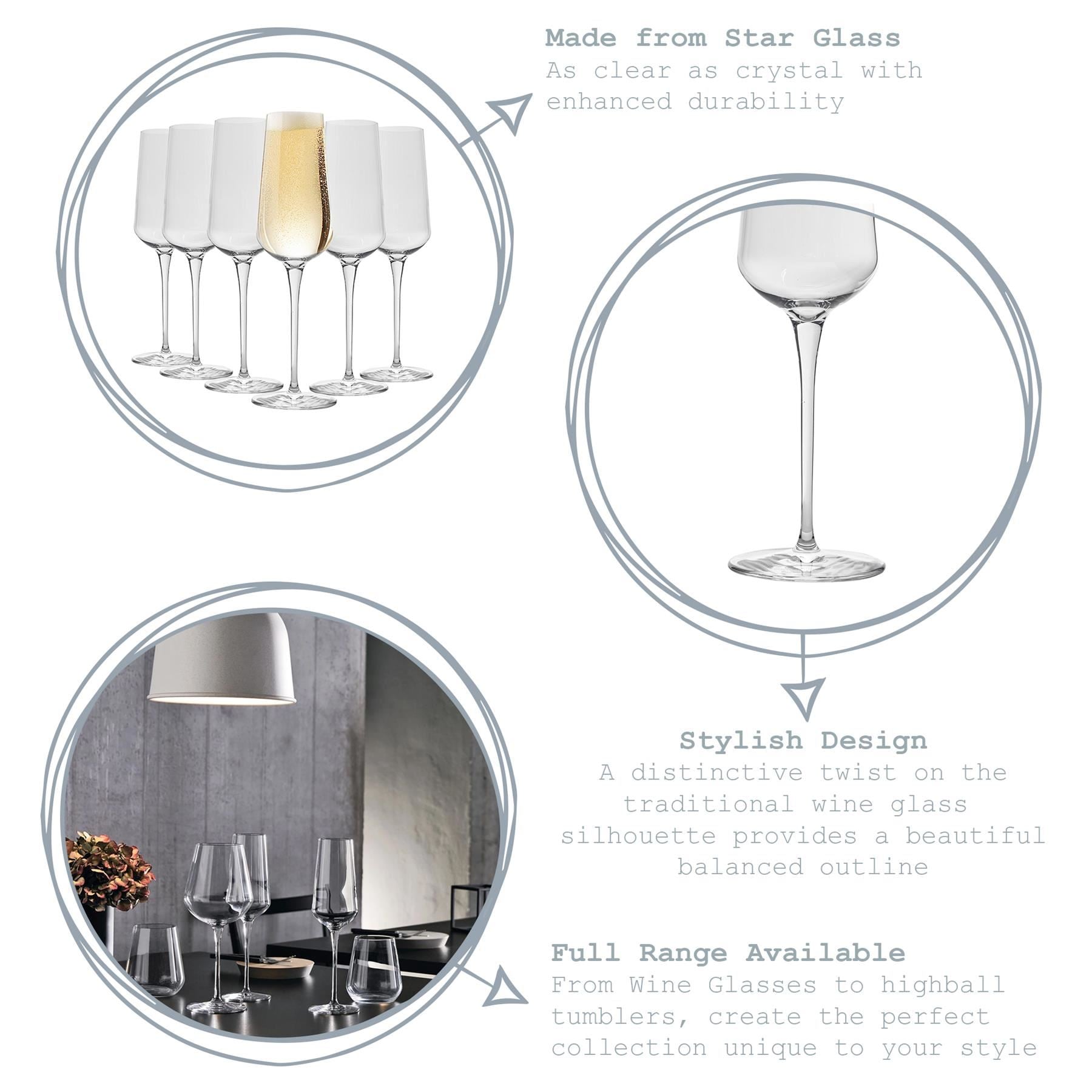 285ml Inalto Uno Champagne Flutes - Pack of Six