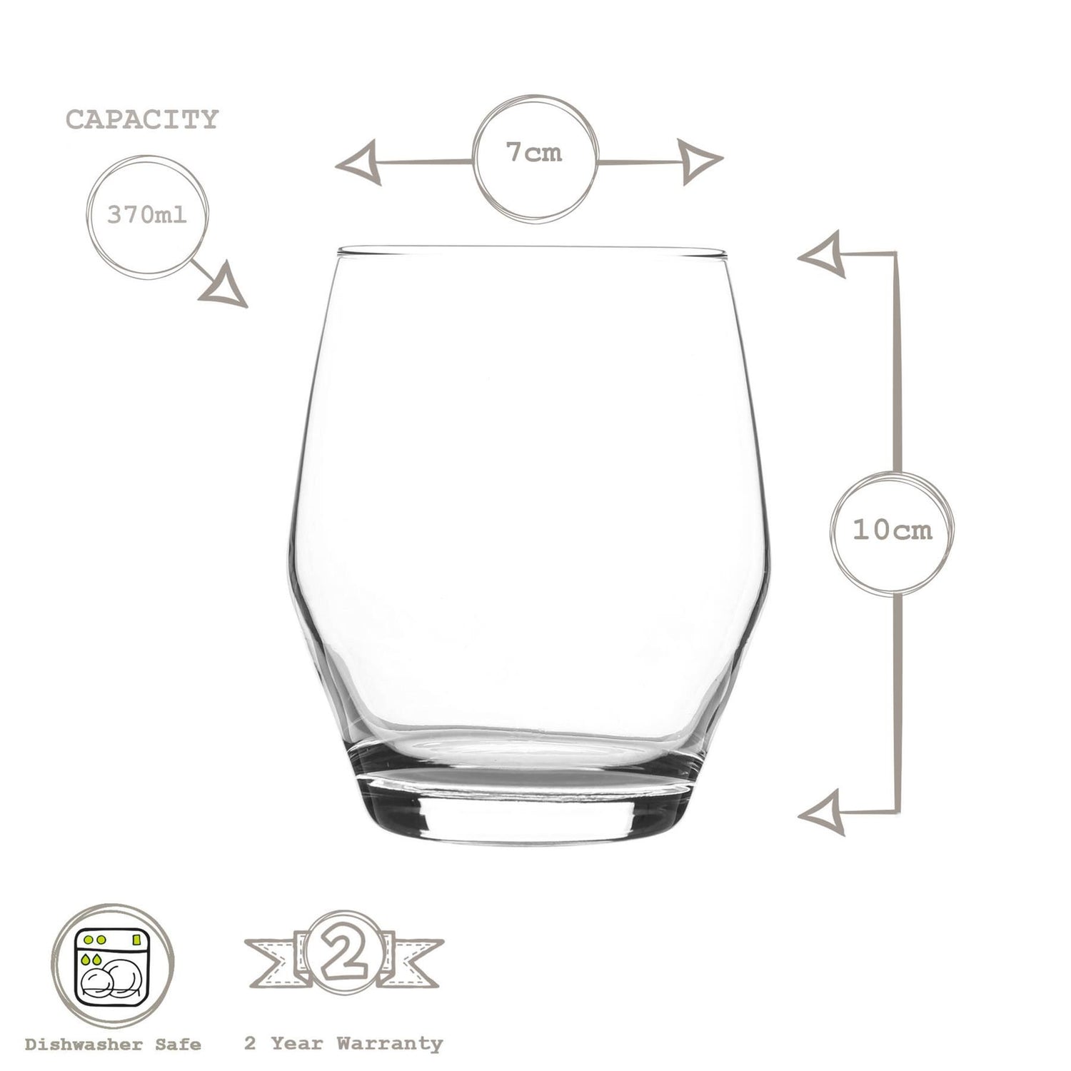 370ml Ella Whisky Glasses - Pack of Six