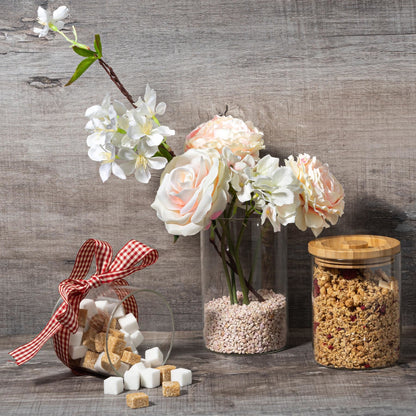 1L Carved Wood Lid Storage Jar