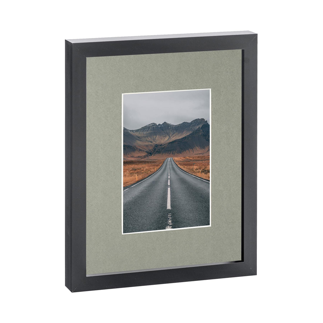 Black 8" x 10" Photo Frame with Grey 4" x 6" Mount