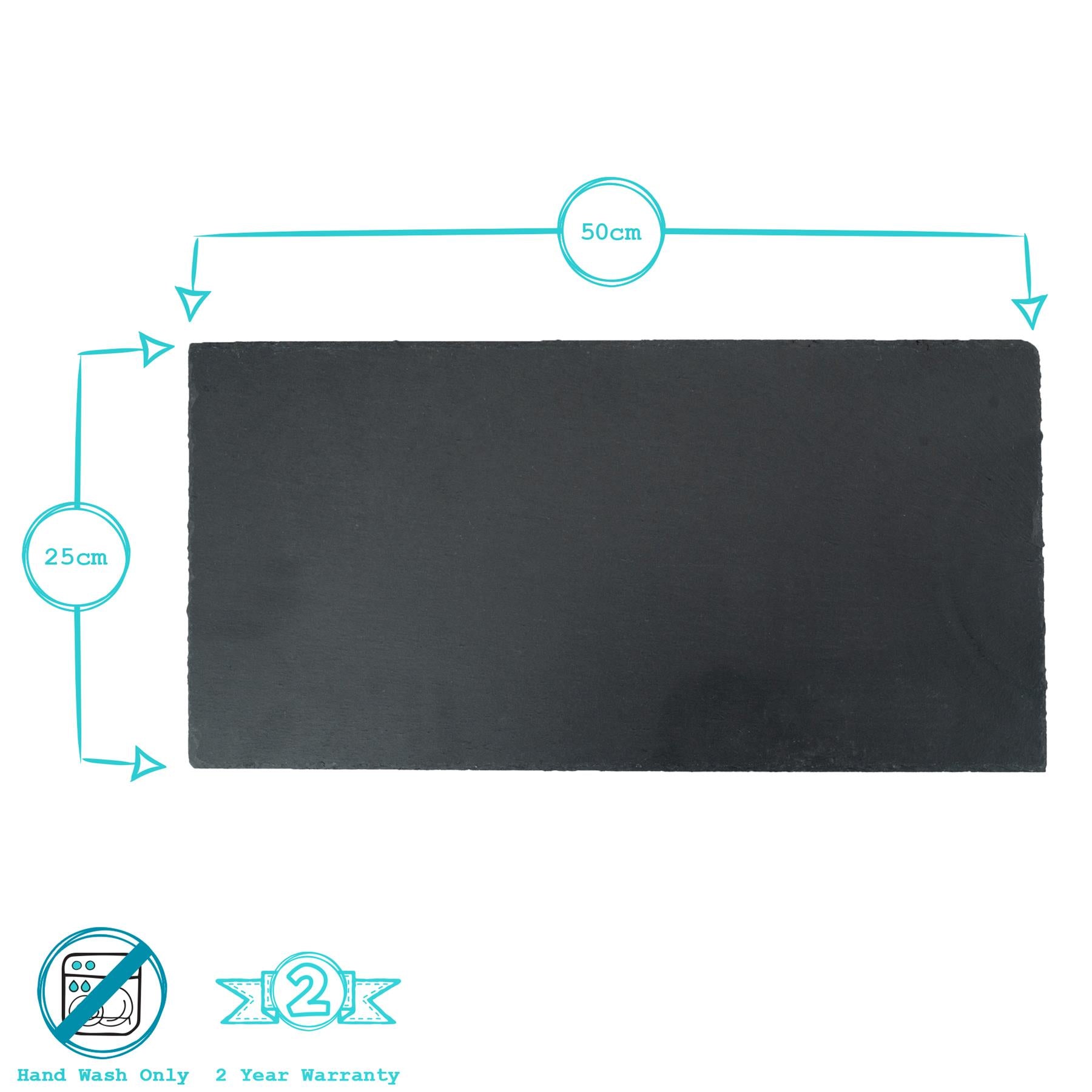 50cm x 25cm Rectangular Slate Serving Platter