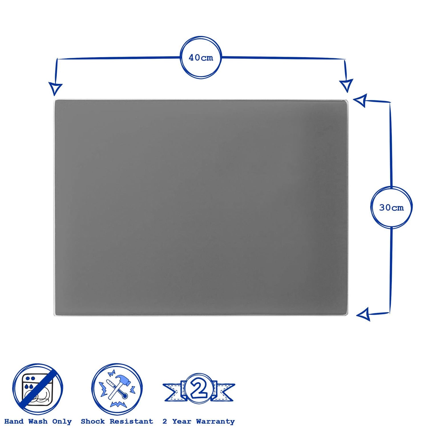 40cm x 30cm Glass Chopping Board