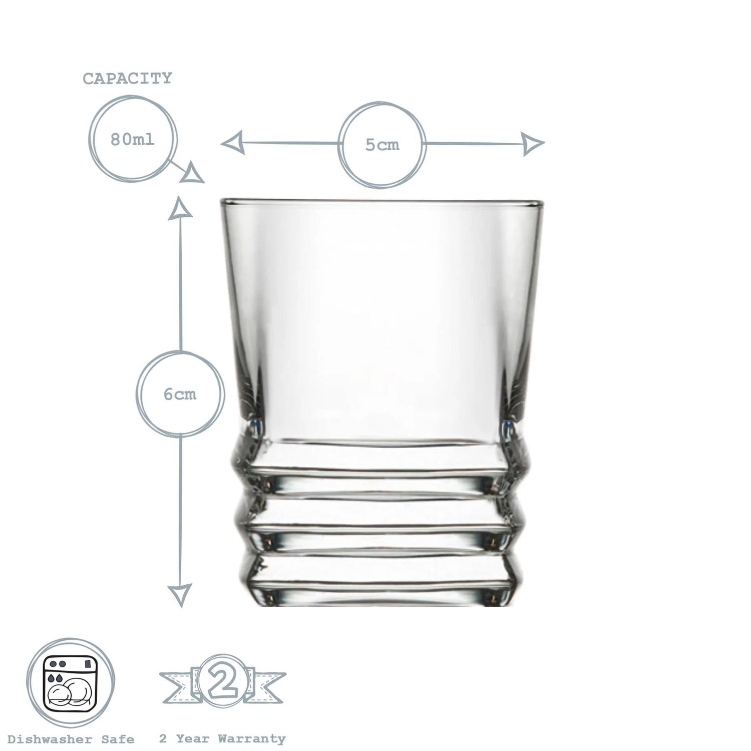 80ml Elegan Shot Glasses - Pack of Six