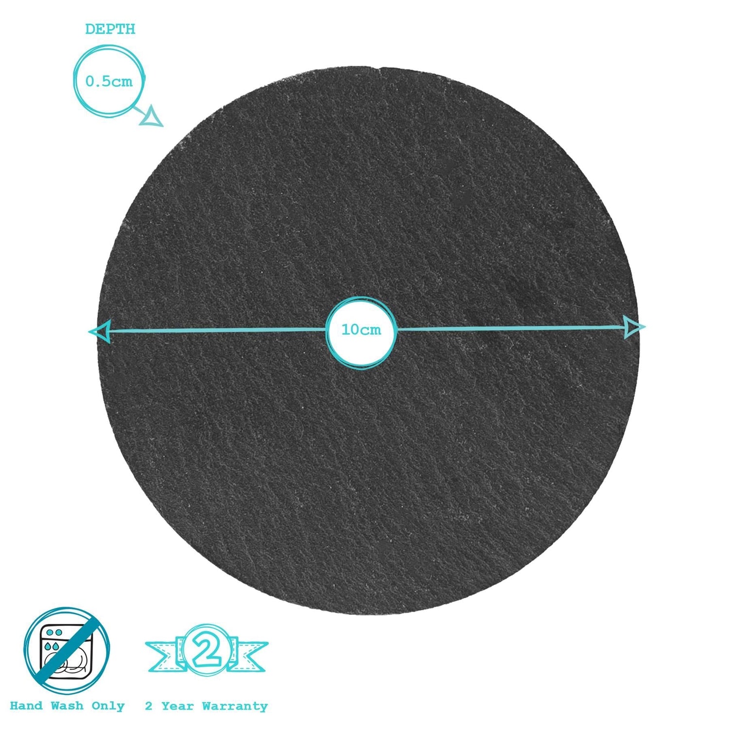 Round Linea Slate Coasters - Pack of Six