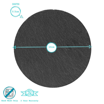 Round Linea Slate Coasters - Pack of Six