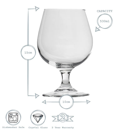 530ml Craft Ale/Beer Snifter Glasses - Pack of Six