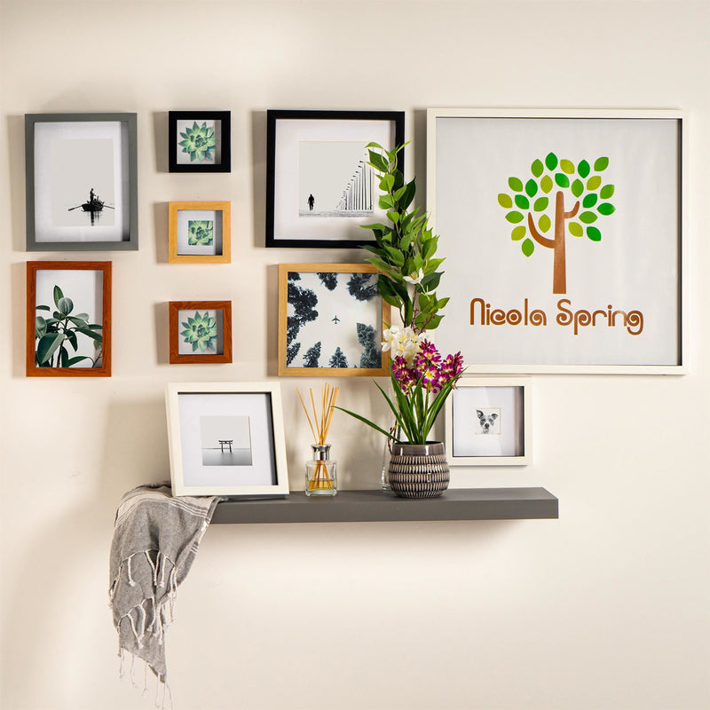Grey 8" x 8" 3D Box Photo Frame with 6" x 6" Mount - By Nicola Spring