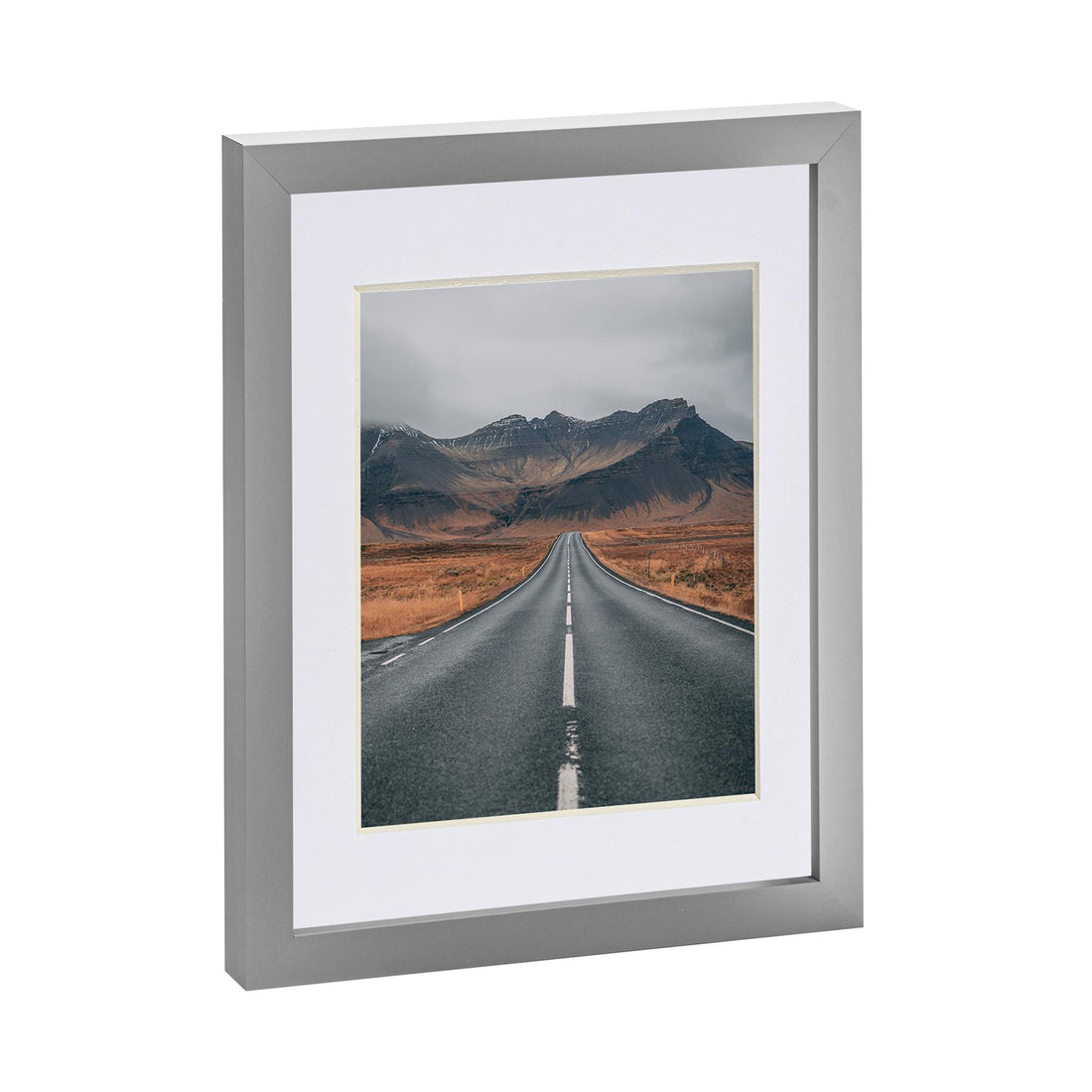Grey 8" x 10" Photo Frame with White 5" x 7" Mount