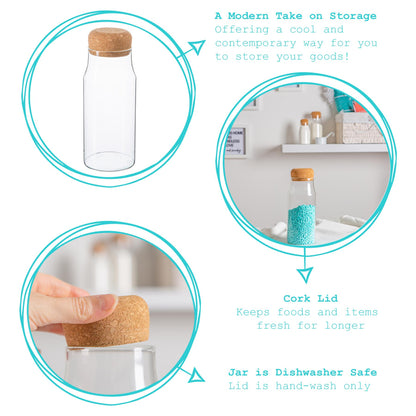 720ml Glass Storage Bottle with Cork Lid