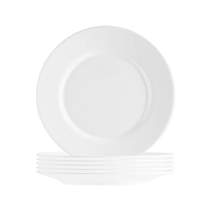 White 20cm Toledo Glass Dessert Plates - Pack of 6 - By Bormioli Rocco