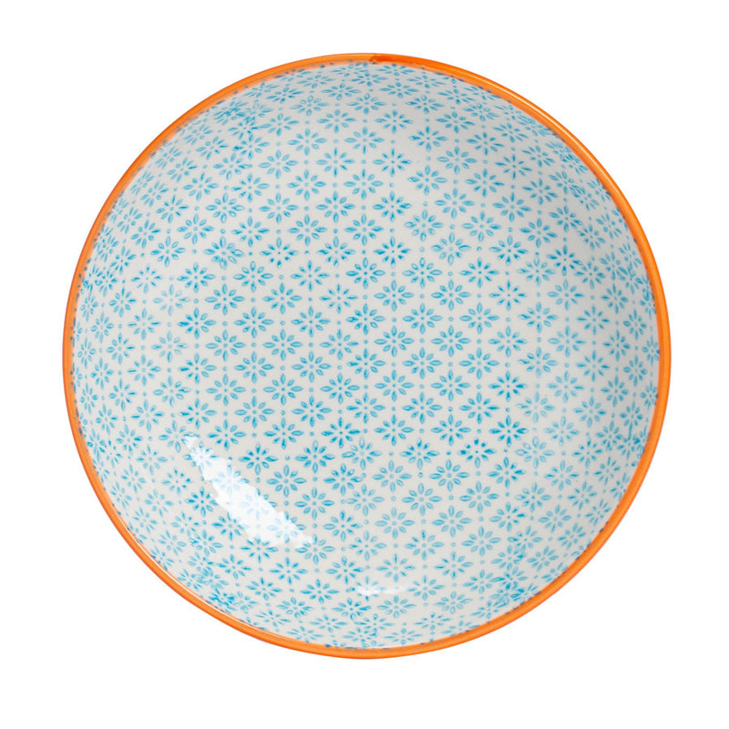 22cm Hand Printed Porcelain Pasta Bowl - By Nicola Spring