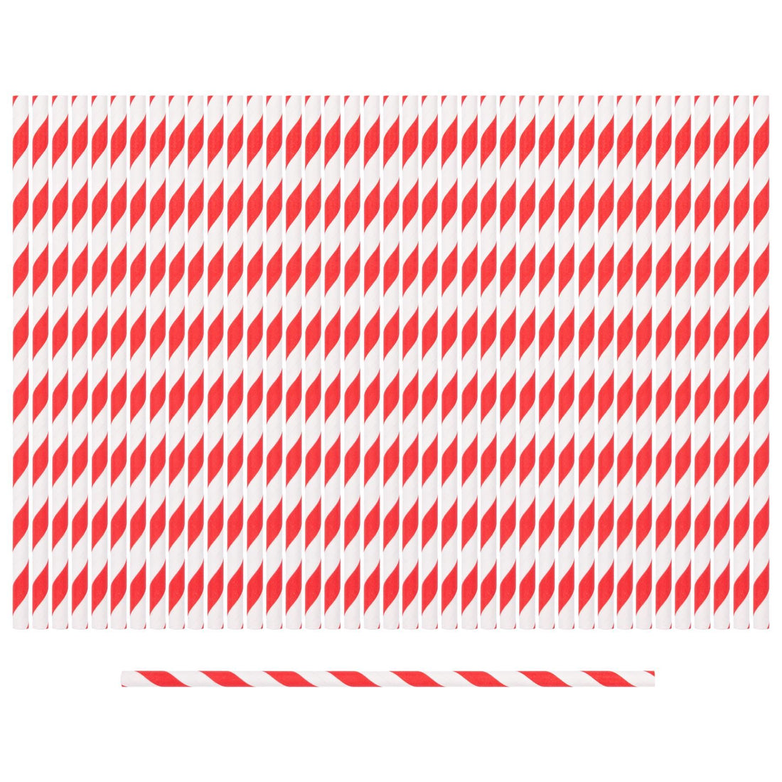 Red Stripe 19.5cm Paper Straws - Pack of 40 - By Ashley