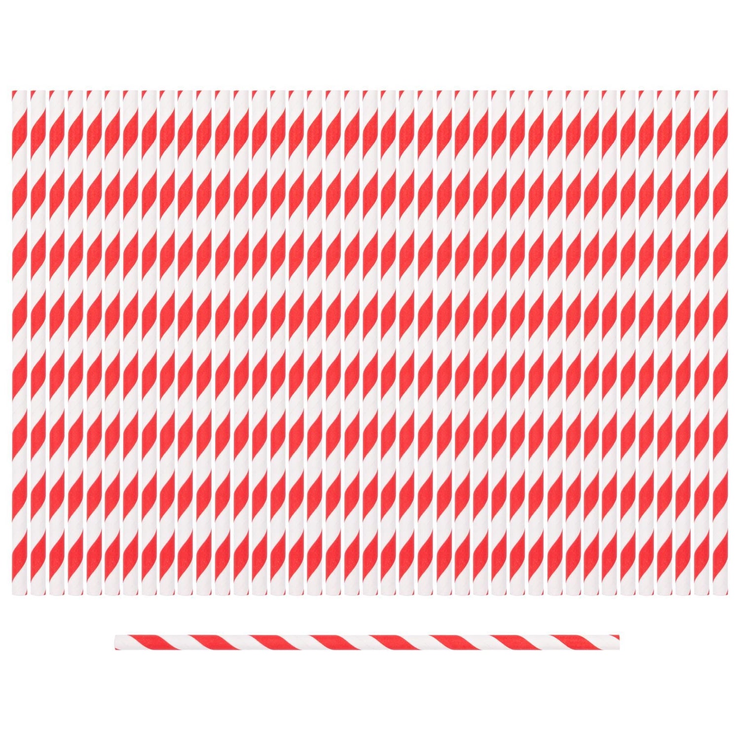 Red Stripe 19.5cm Paper Straws - Pack of 40 - By Ashley