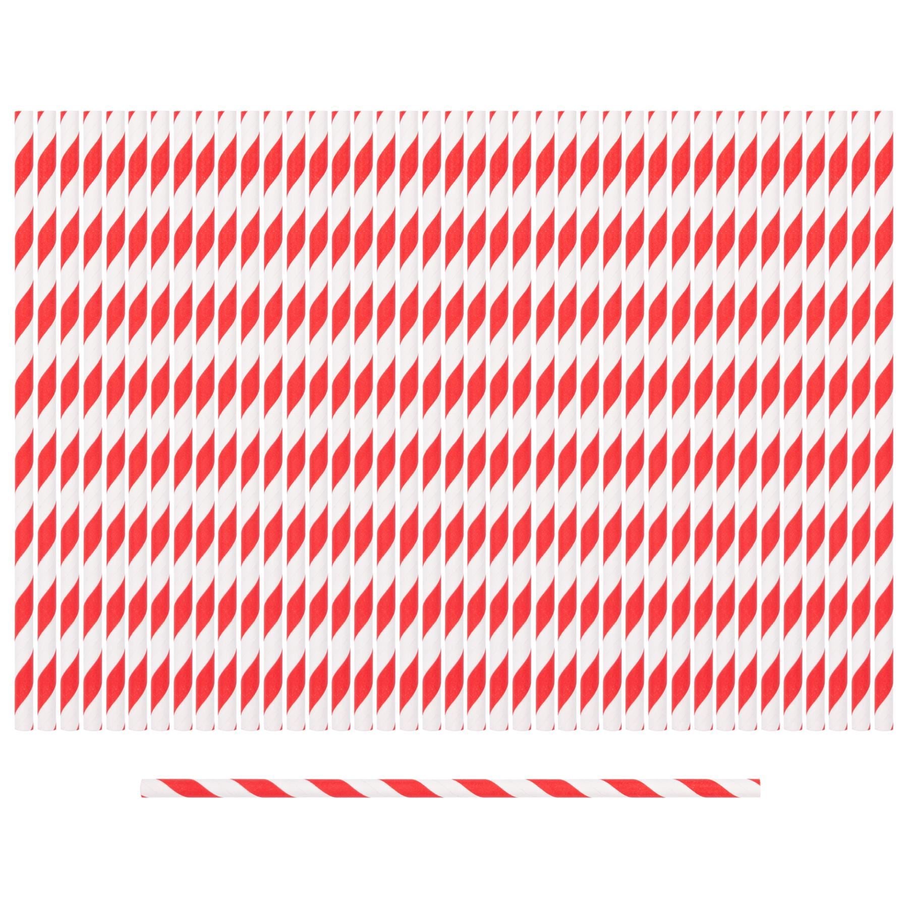 Red Stripe 19.5cm Paper Straws - Pack of 40 - By Ashley