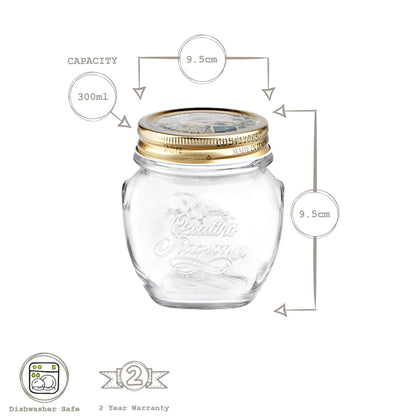 300ml Quattro Stagioni Glass Food Preserving Jar