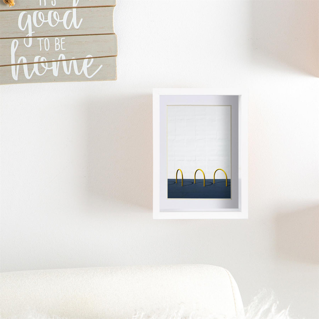 White 5" x 7" Deep Shadow Box Photo Frame with 4" x 6" White Mount