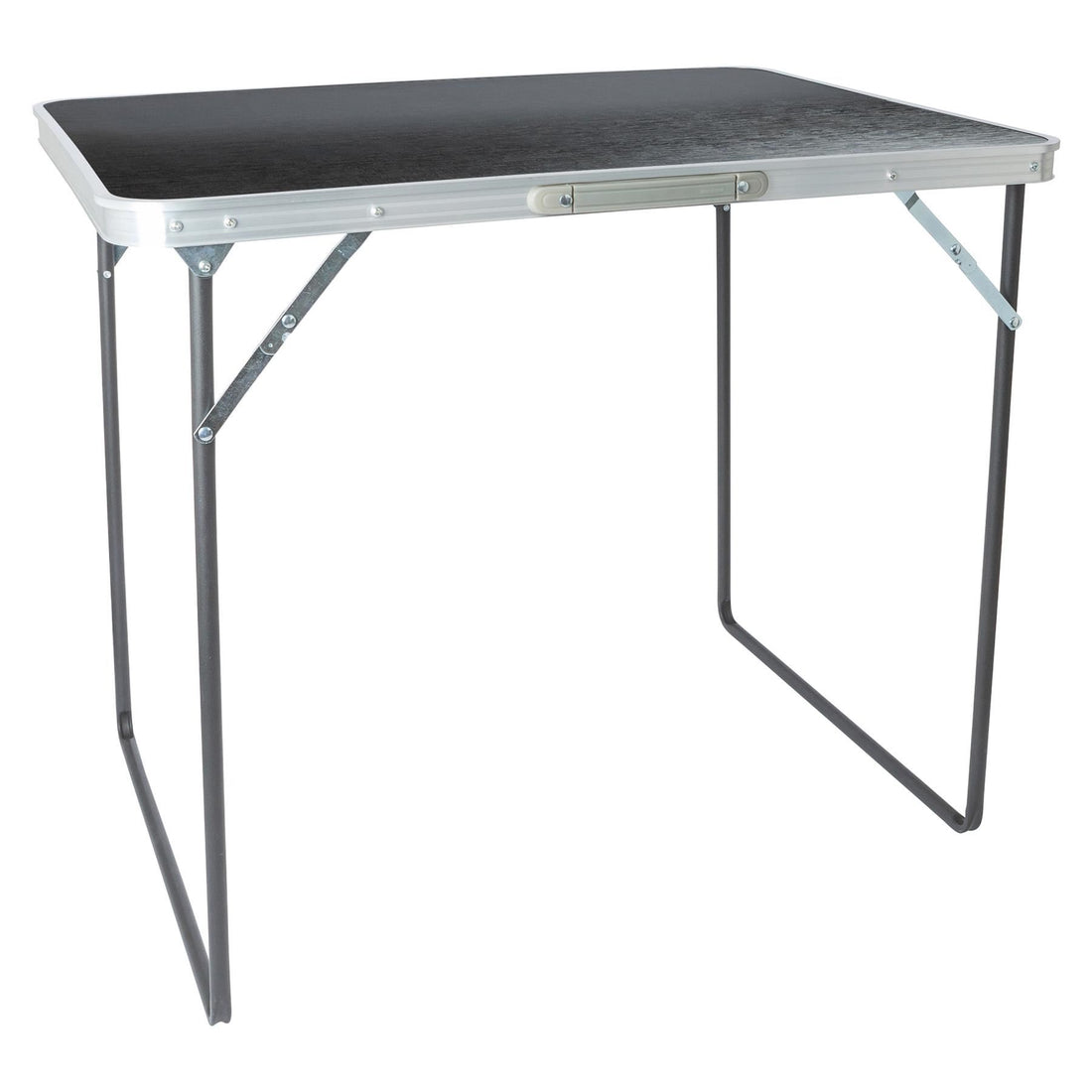 80cm x 60cm Folding Metal Camping Table - Black