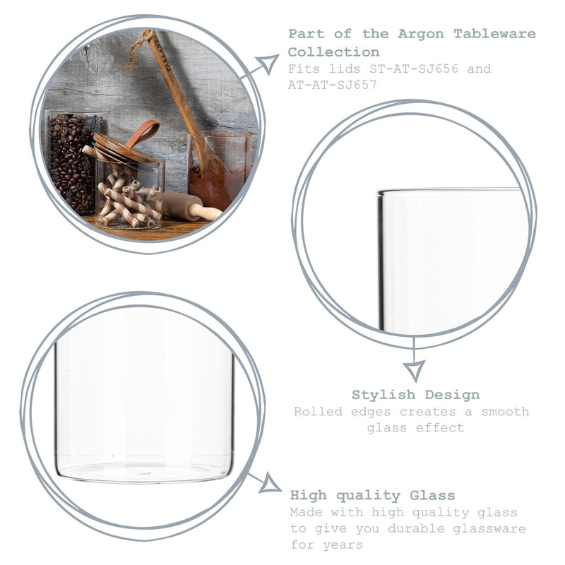 750ml Scandi Storage Jars - Pack of Three - By Argon Tableware