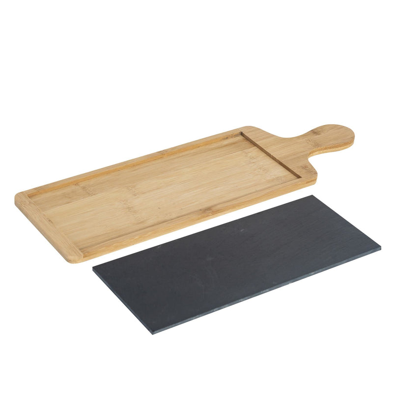 30cm x 12.5cm Bamboo Slate Serving Board - By Argon Tableware