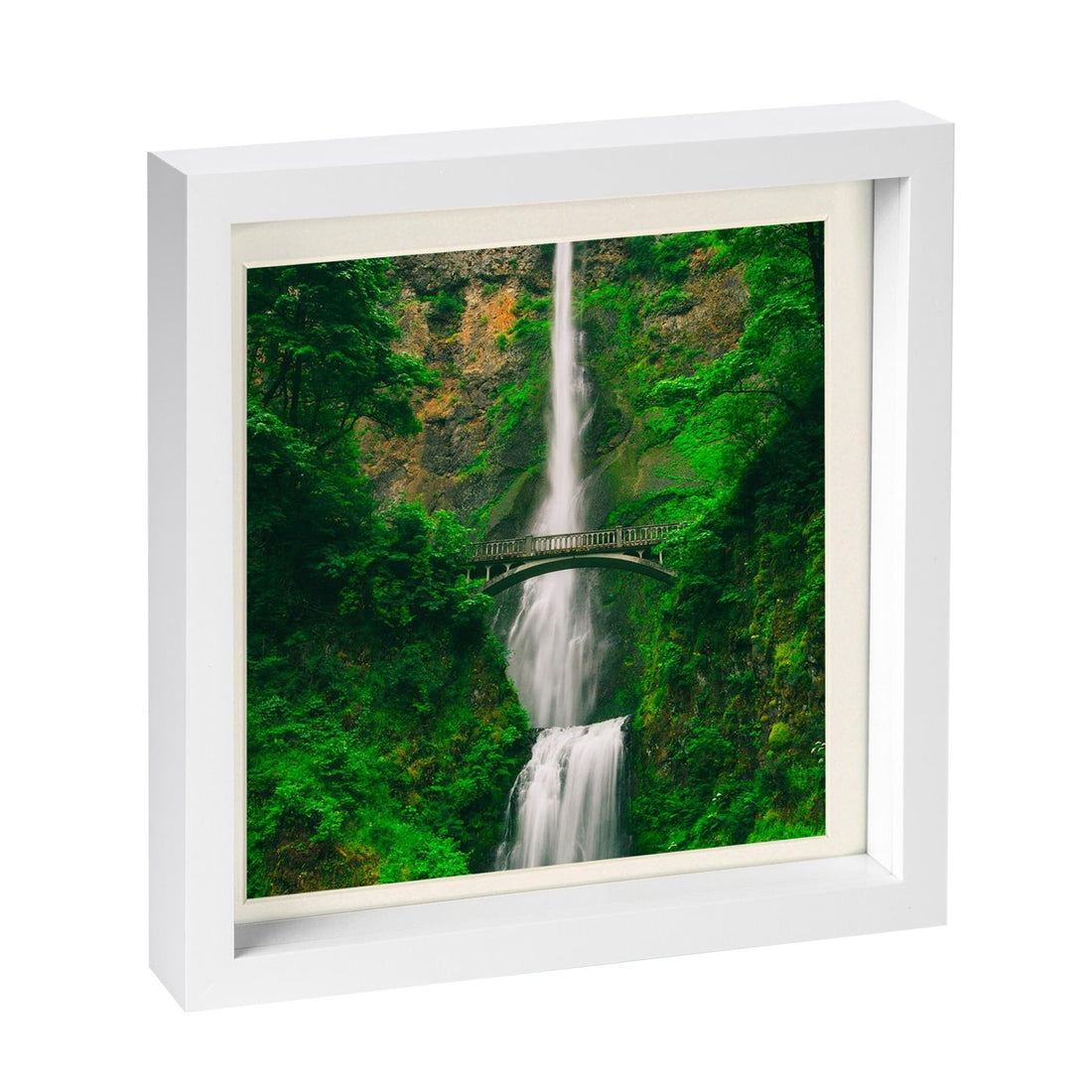 White 10" x 10" Shadow Box Photo Frame with 8" x 8" Ivory Mount &amp; White Spacer
