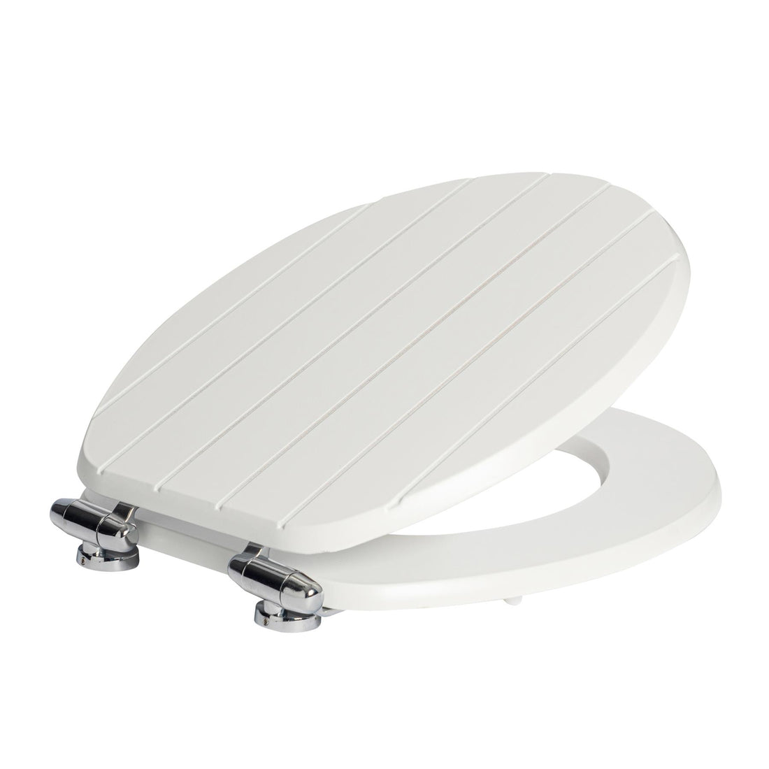 Soft-Close Wooden Toilet Seat - White