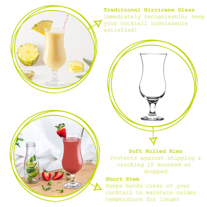 460ml Hurricane Cocktail Glasses - Pack of Six