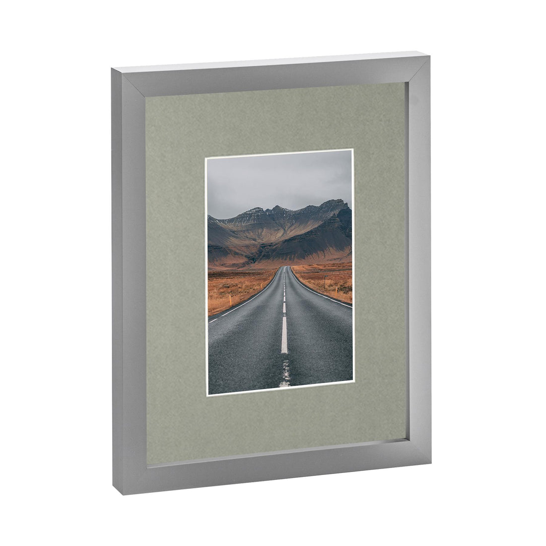 Grey 8" x 10" Photo Frame with Grey 4" x 6" Mount