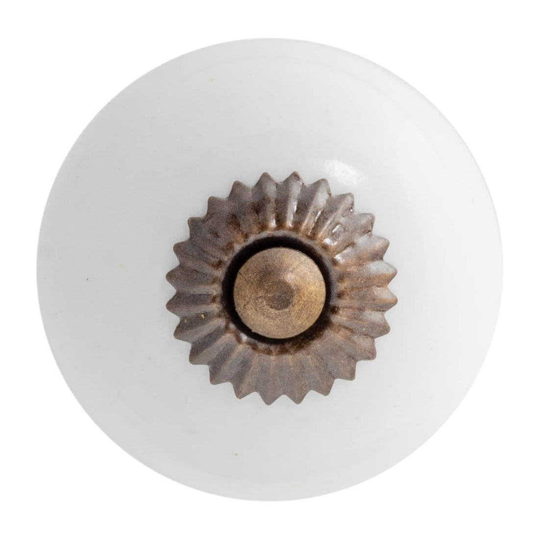 White 4.5cm Round Ceramic Cabinet Knob