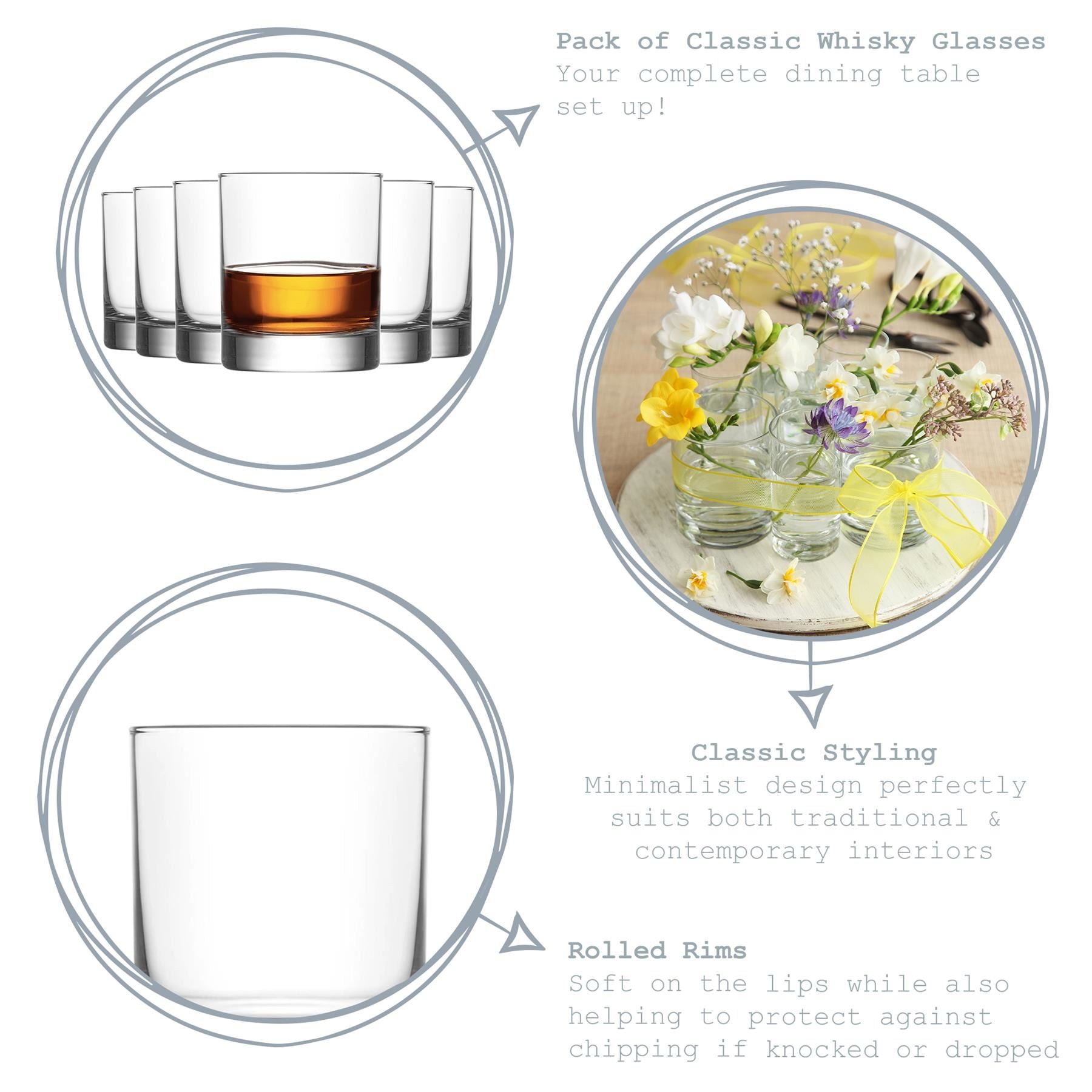 305ml Ada Whisky Glasses - Pack of Six