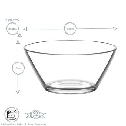 345ml Clear Vega Glass Bowls - Pack of Six