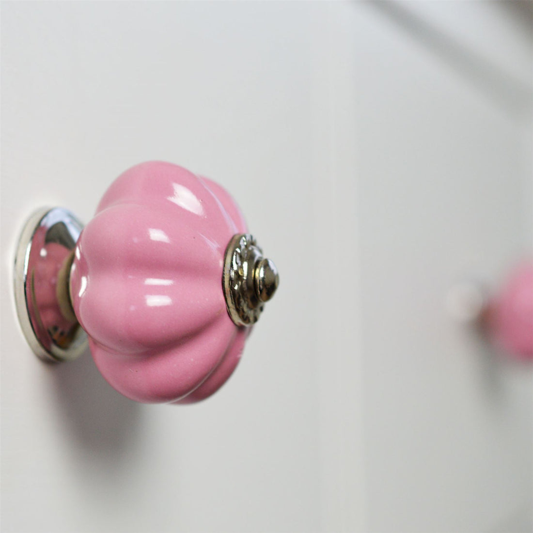 Pink 4.5cm Floral Ceramic Cabinet Knob