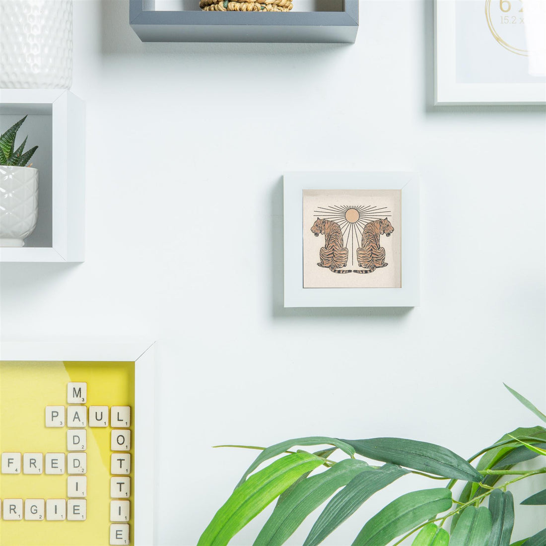 White 4" x 4" Shadow Box Photo Frame with 2" x 2" White Mount &amp; White Spacer