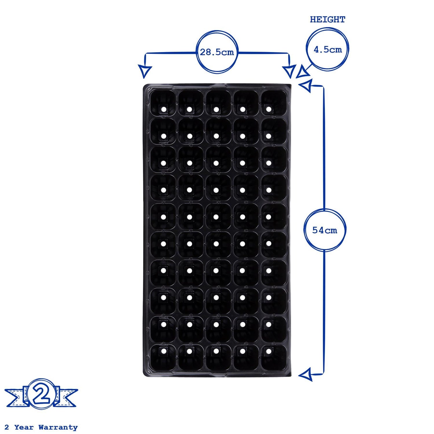 50pc Black Plastic Seed Starting Tray Set