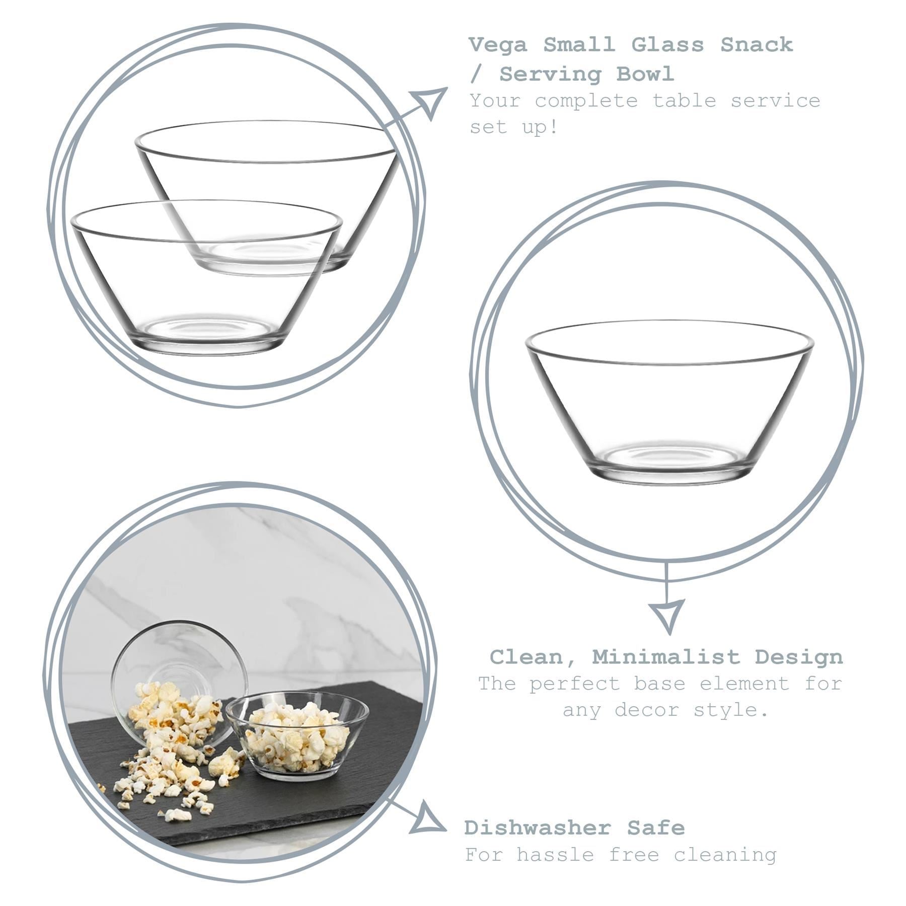 215ml Clear Vega Glass Bowls - Pack of Six