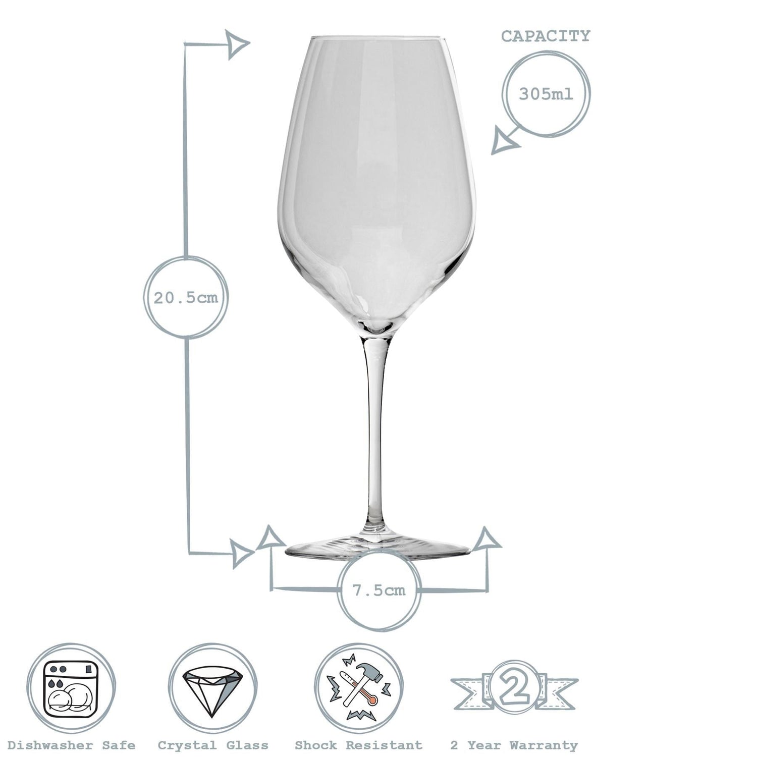 305ml Inalto Tre Sensi White Wine Glasses - Pack of Six