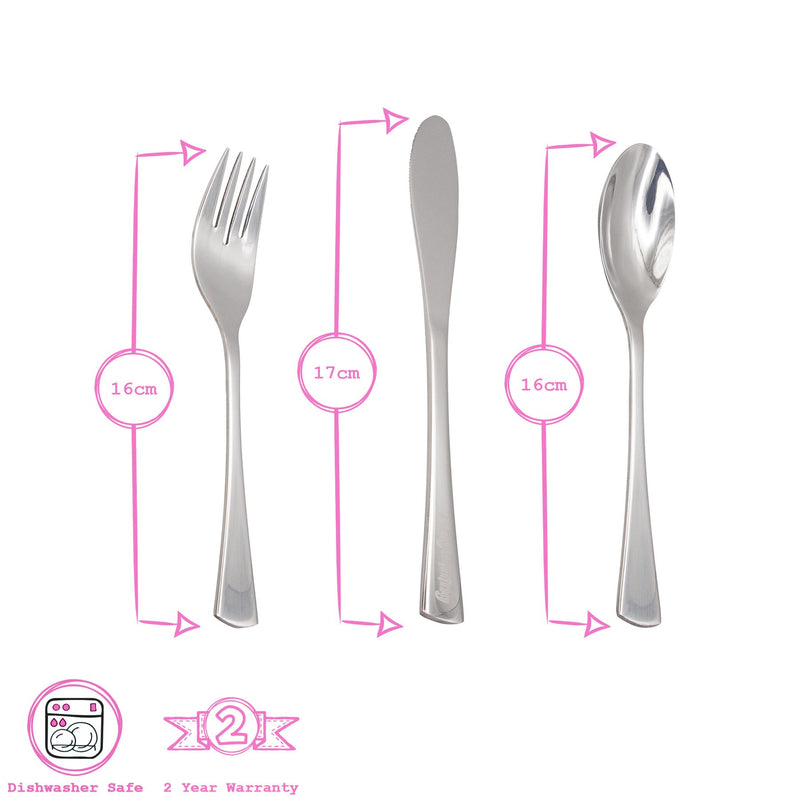12pc Stainless Steel Children's Cutlery Set - Set of One - By Tiny Dining