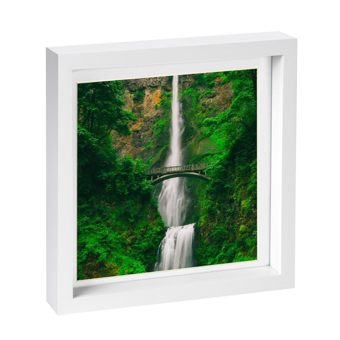 White 10" x 10" Shadow Box Photo Frame with 8" x 8" White Mount &amp; White Spacer